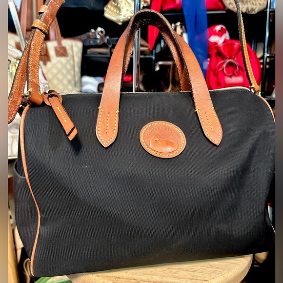 Dooney & Bourke All Weather Nylon & Leather Dome Satchel Bag w/ Crossbody Strap - Picture 2 of 13